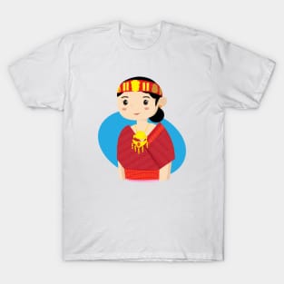 Medan Girl Indonesian Traditional cloth by xoalsohanifa T-Shirt